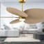 Alessandra Tropical - Five Blade Ceiling Fan - Integrated LED -Matte Black Finish -Light Blue Blades-968184998-968185002