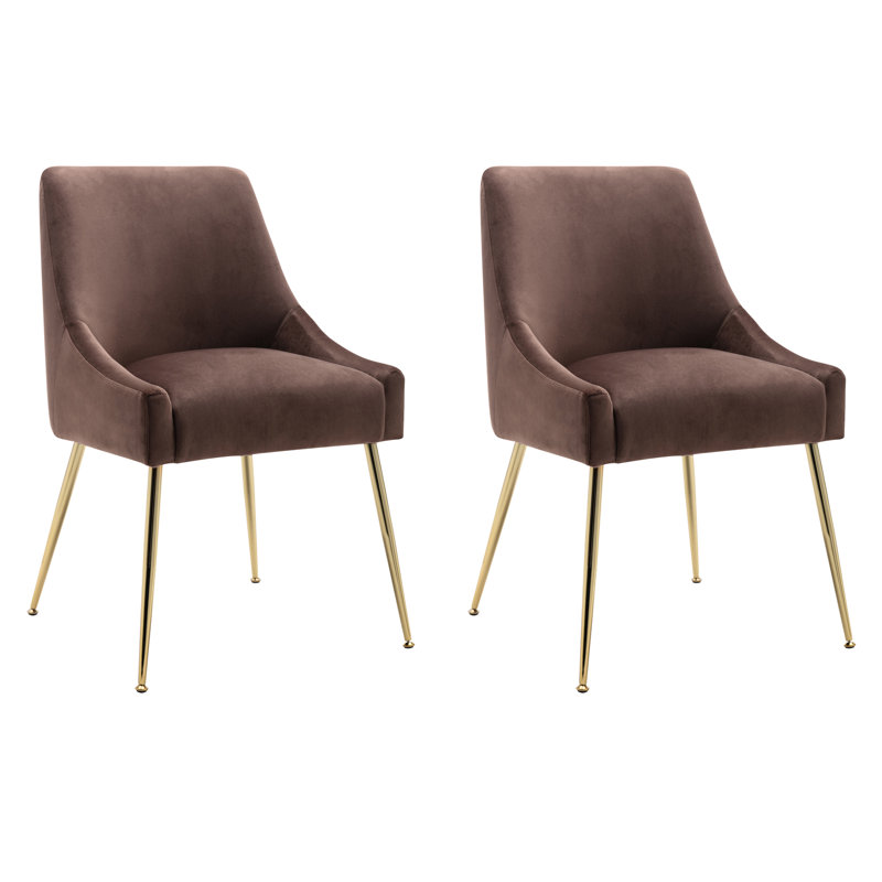 Fauteuil en velours l 21,5 po Koblas, Velours café