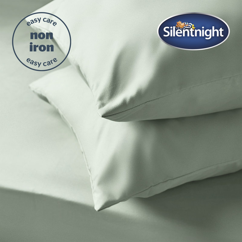 Silentnight Supersoft Plain Microfibre Housewife Pillowcase, Sage Green