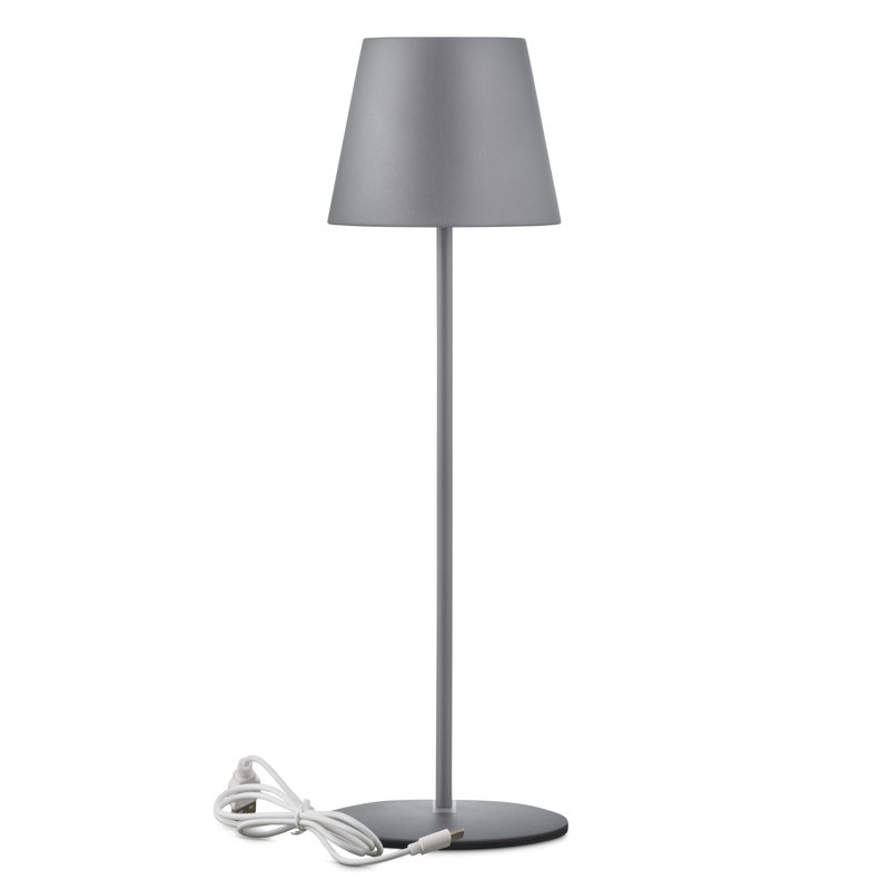 Faison 38cm Outdoor/indoor Rechargeable Cable free LED Buffet Lamp, Grey