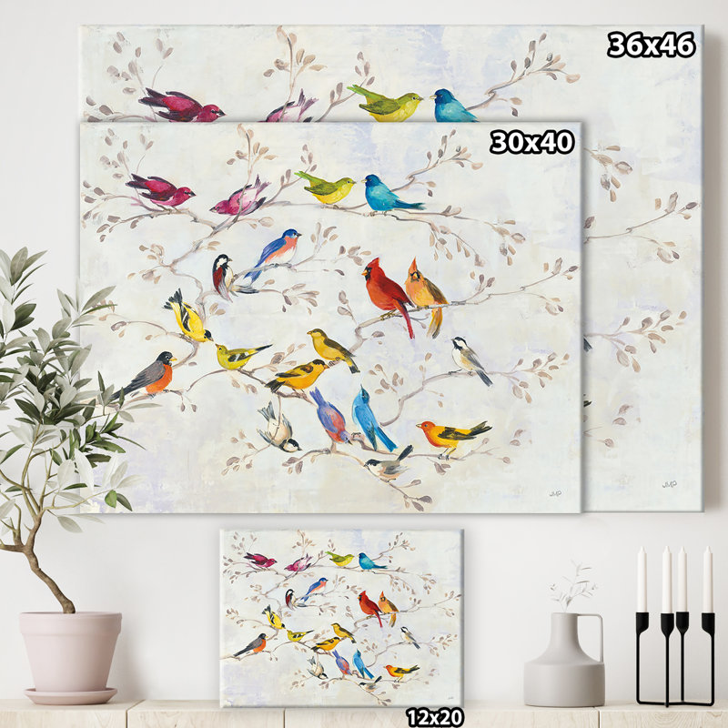 Reproduction d'art sur toile, oiseau multicolore, H 12 po x l 20 po x P 1 po