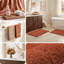  Ensemble de 2 tapis de salle de bain orange brûlé, très doux et absorbant, envers antidérapant, 16 po x 24 po + 20 po x 32 po-1039955618