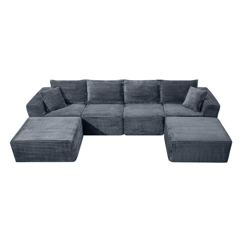 Canapé modulaire 133,2 po, Grey Corduroy