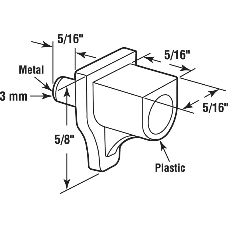 Prime-Line 3 mm., Clear Plastic and Steel Peg, Shelf Support Peg
