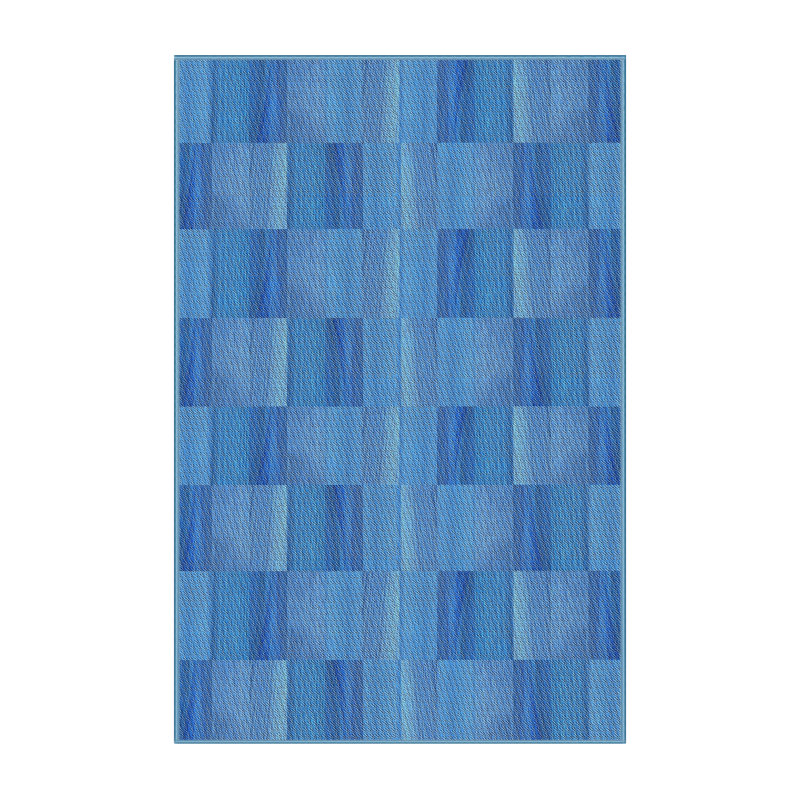 Tapis de zone bleue à motifs, Rectangle 4 pi x 6 pi