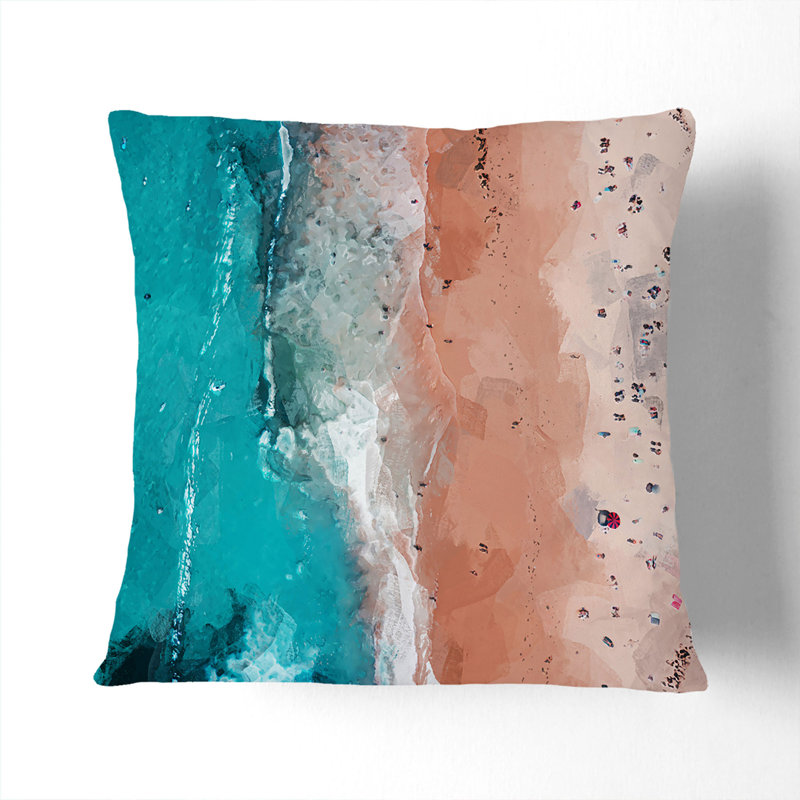 Bondi Beach In Australia In Abstract Square Throw Cushion, Black, 55cm H x 55cm W x 20cm D