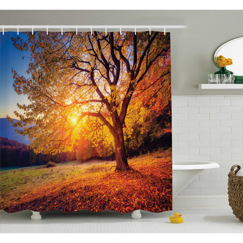 Shower Curtain with Hooks Included, 70" H x 69" W