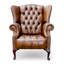 Upholstered Full Grain Leather Wingback Chair-75262731