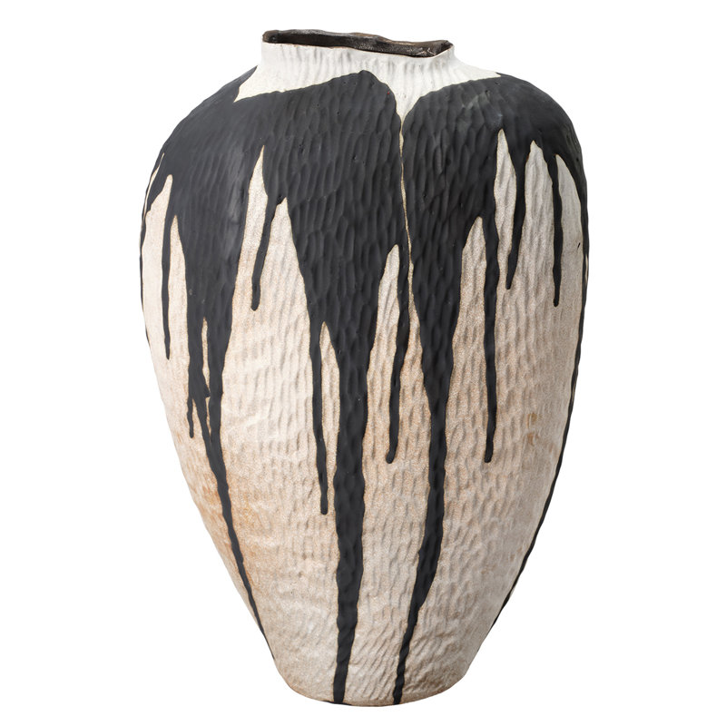 Zelda Ceramic Vase, Black and White