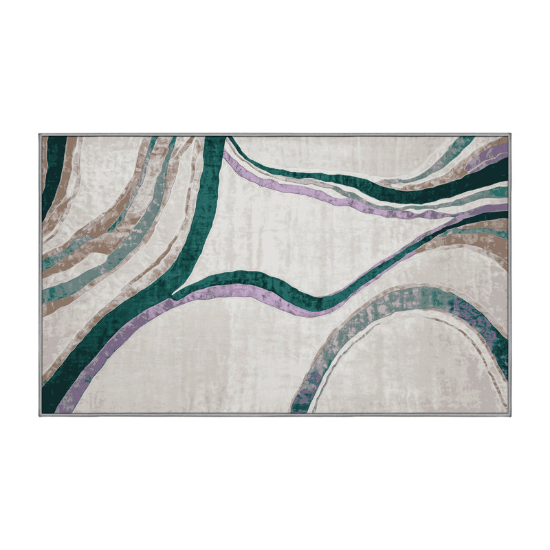 Machine Washable Gray Area Rug