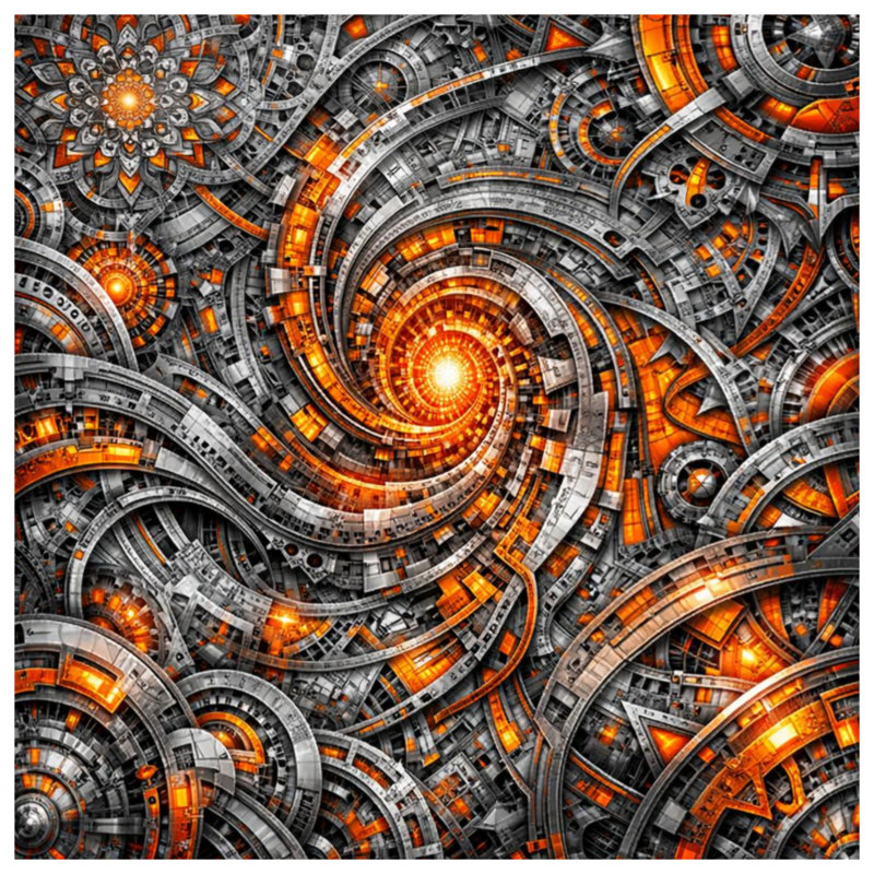 Édredon Intricate Spiral Machines, Grand lit