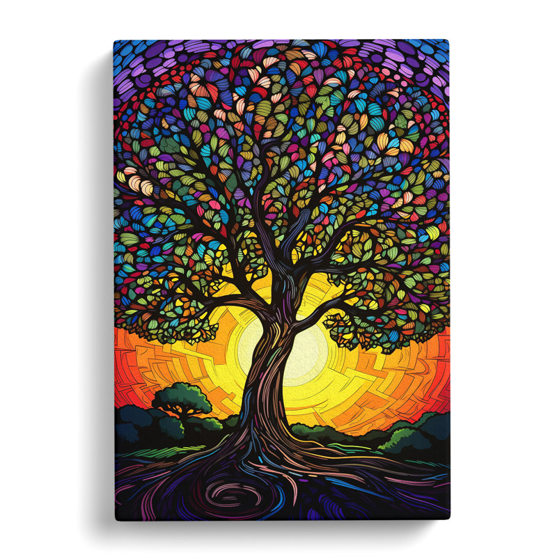 Oak Tree Pop Art No.2 - Wrapped Canvas, 50cm H x 35cm W x 3cm D