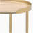 Oak and gold tray top end table