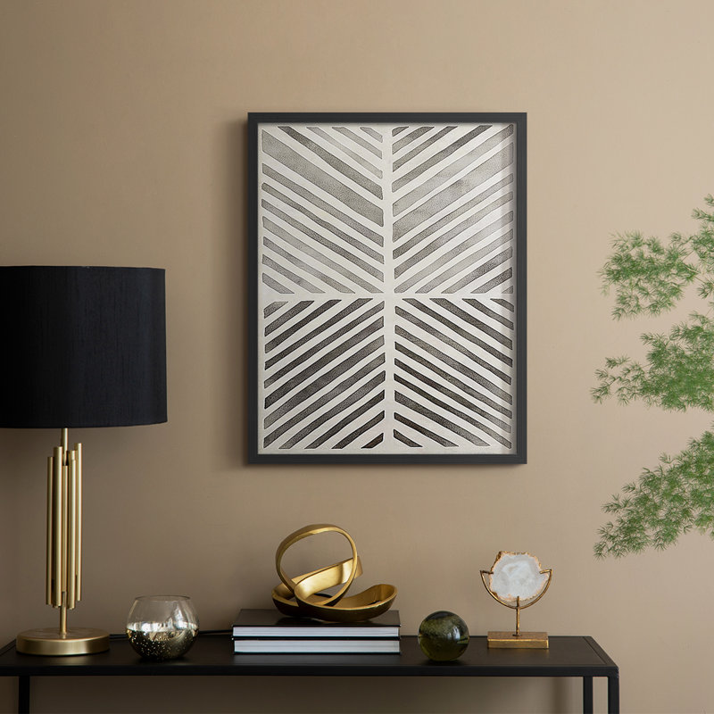 Reproduction encadrée abstraite CLX III - prête à être suspendue - fabriquée aux États-Unis, H 10 po x l 8 po, Noir