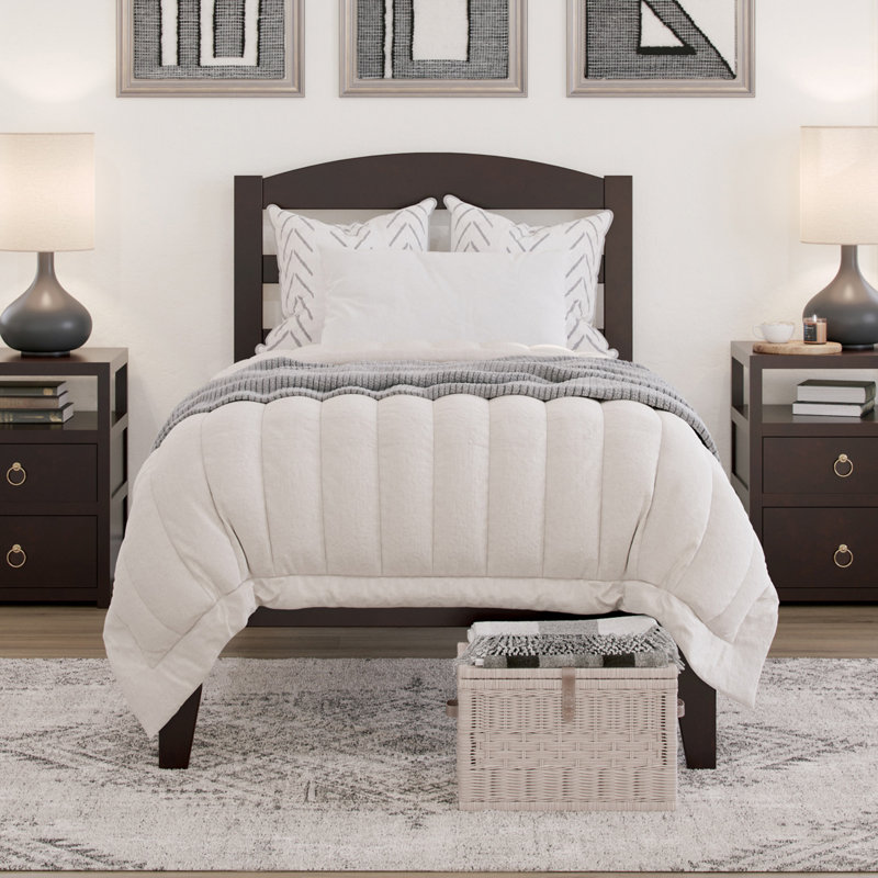 Elliana Solid Wood Slat Bed, Twin XL, Espresso
