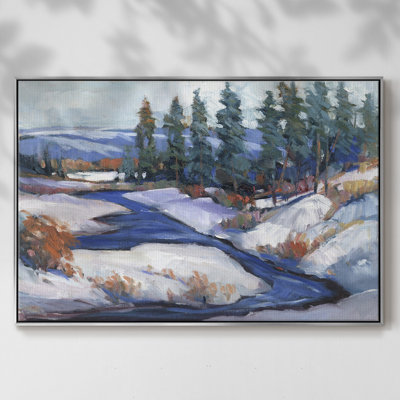 «First Snow I», toile tendue avec châssis de qualité supérieure - prête à être accrochée
