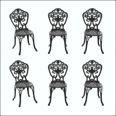 Chaise de patio en fonte d'aluminium (sans accoudoirs) (ensemble de 6)