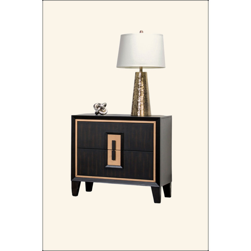 Mobilier de chambre à coucher contemporain avec table de chevet 1 pièce