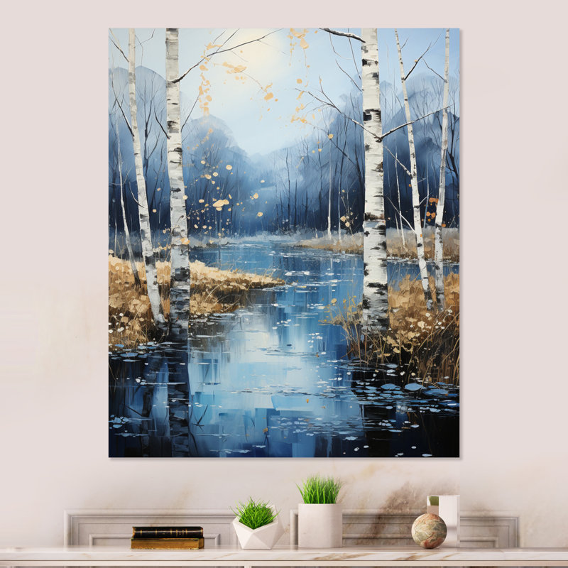 Bouleau bois clair de lune symphonie VII, H 40 po x l 30 po x P 1 po