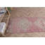 Tapis de chemin de fer turc rétro vintage rose Herki avec décorations bohémiennes et anatoliennes