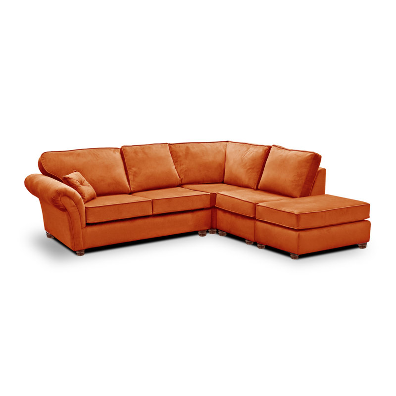 Lila Modular Corner Sofa, Burnt Orange, Right Hand Facing