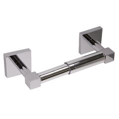 Design House 559302 Savannah Toilet Paper Holder Wall Mounted for Bathroom, 6.5 x 3.27 x 4.53, Polished Chrome and White