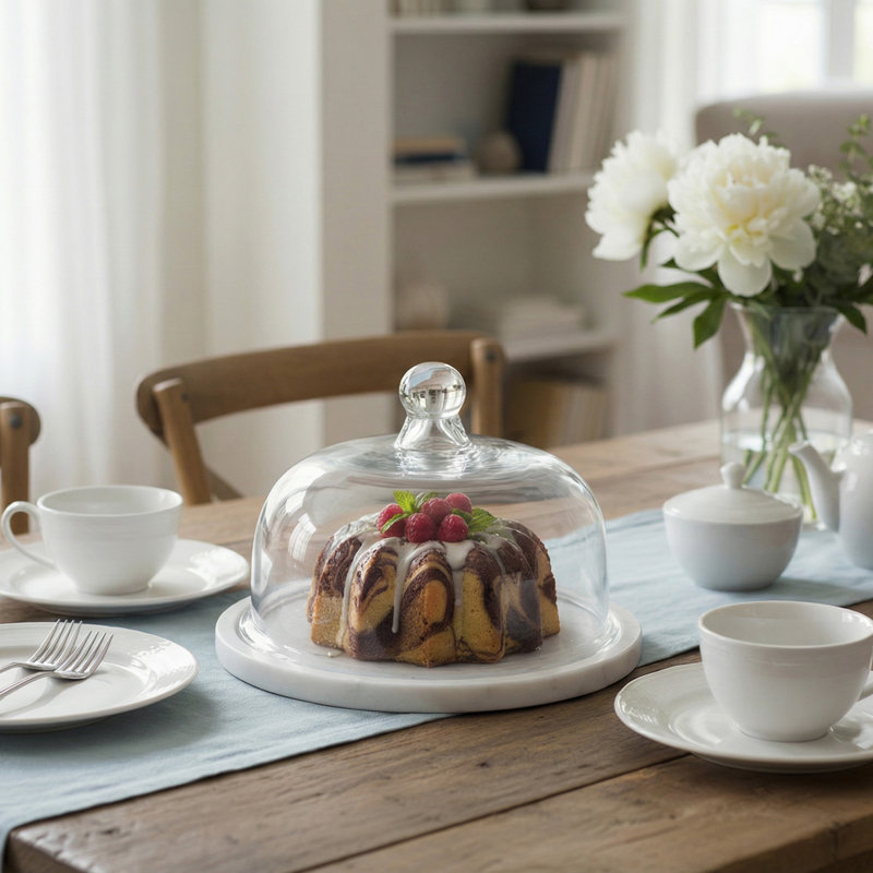 Marlee Marble Cake Dome White