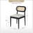 Amadou Modern 19.25'' H Linen Upholstered Side Chair with Rattan backrest-94190908