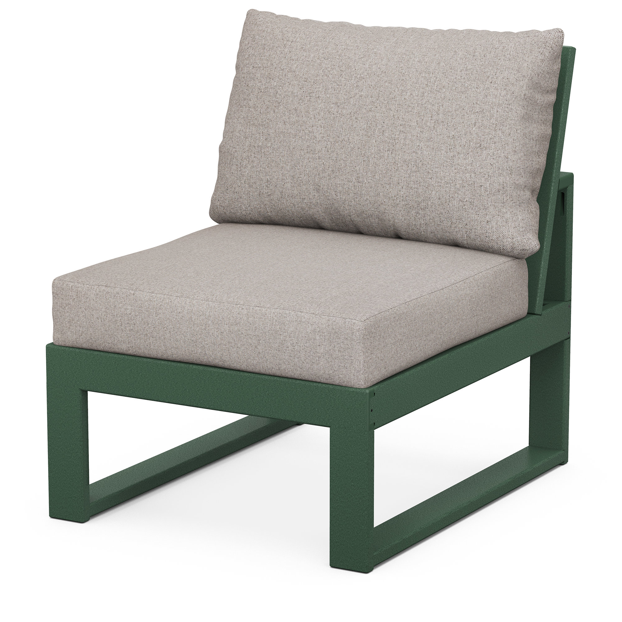 Edge Modular Armless Chair, Green, Weathered Tweed Revolution® Tweed