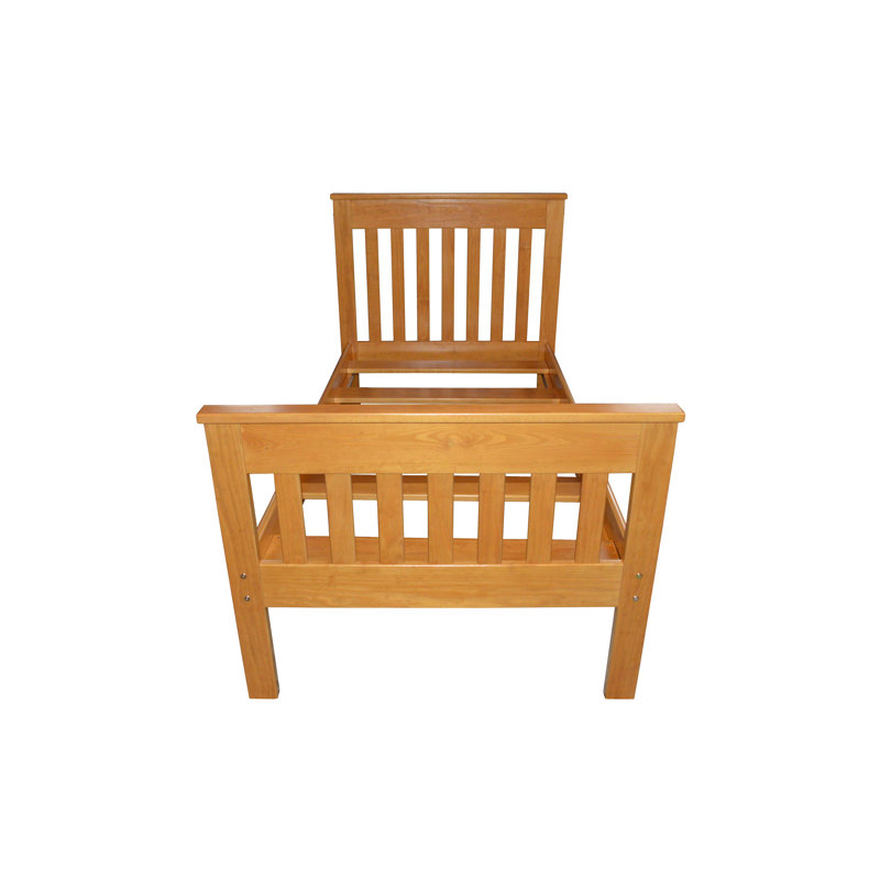 Harmony Home Collection Unfinished Solid Wood Slat Bed, Honey Stain, Extra-long Twin