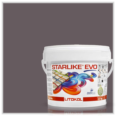 Starlike EVO Classic Collection Epoxy Tile Grout, 2.5 kg/5.5 lbs Indoor/Outdoor Tile Adhesive and Two-Part Epoxy Grout for Shower, Pool, Bathroom, Kitchen, Bath, and Sauna Walls and Floors