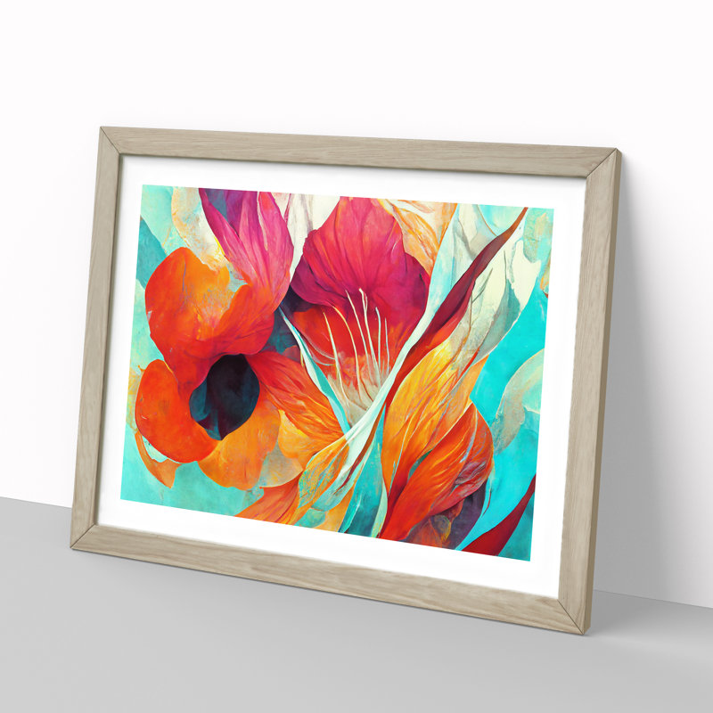 Flowers - Framed Print, 25cm H x 34cm W, Oak Framed