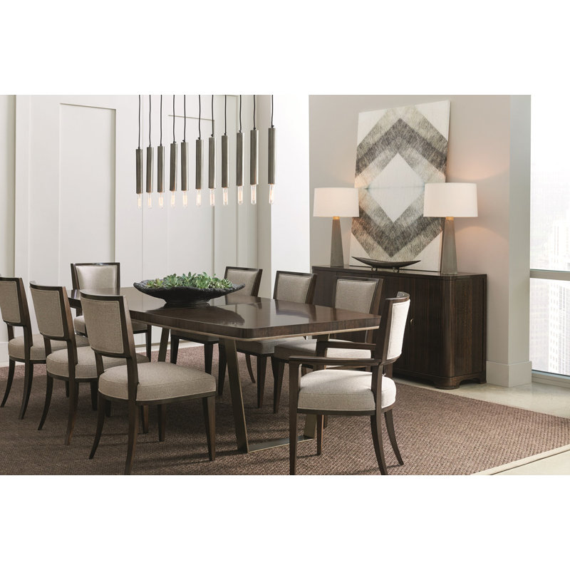 Modern Streamline Solid Wood Dining Table