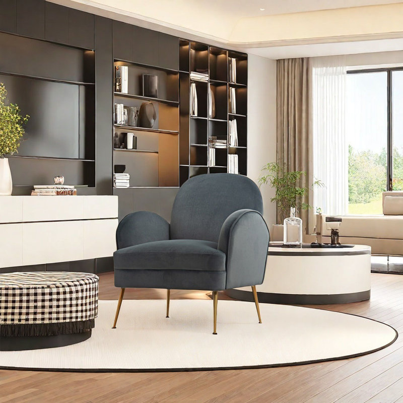 ins Light luxury single sofa, Dark Gray