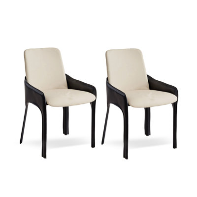 Italian Light Luxury Saddle Leather Backrest Dining Chair
