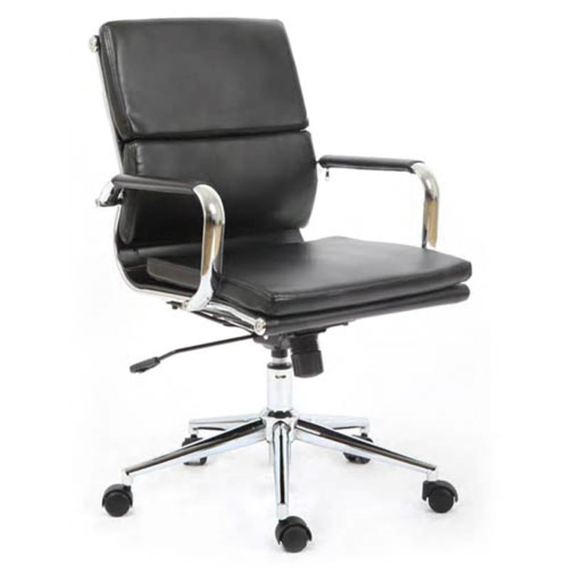 Fauteuil de conférence ergonomique en polyuréthane, noir