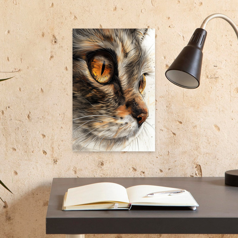 Art mural Intense Feline Gaze, H 18 po x l 12 po