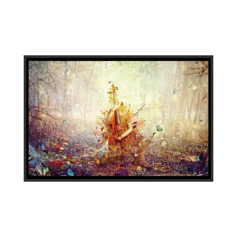 « silence », impression sur toile, Toile avec cadre noir, H 20 po x l 32 po x P 48 po, Pas de tapis
