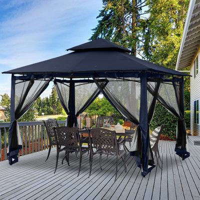 12 pi. L 10 pi. D Pavillon de jardin en acier