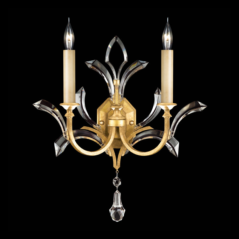 Beveled Arcs Candle Wall Light, Gold