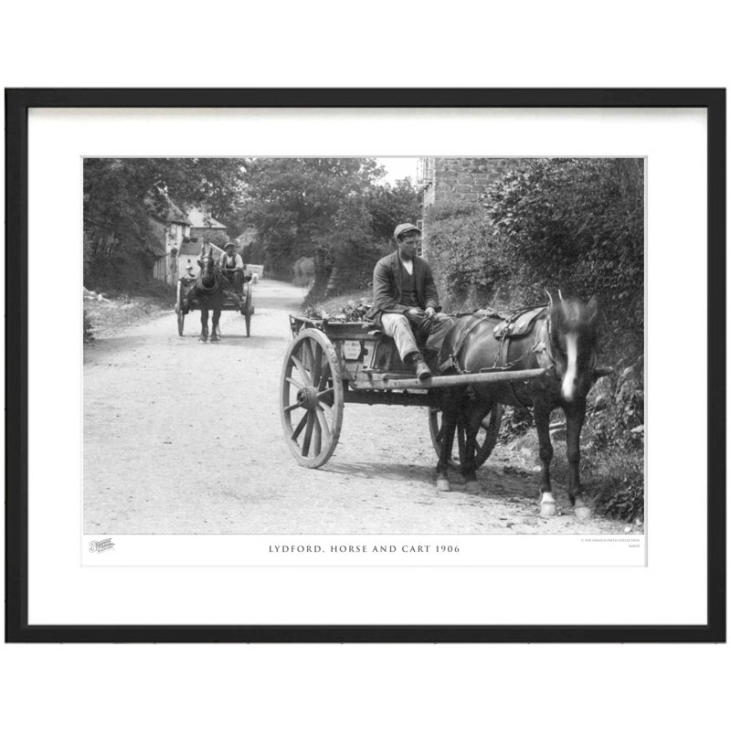Lydford, Horse And Cart 1906 by Francis Frith - Single Picture Frame Print, 60cm H x 80cm W x 2.3cm D