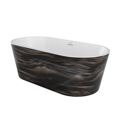 CELESTE 67"x32" Freestanding Soaking Bath with Chrome & White Toe Tap Drains