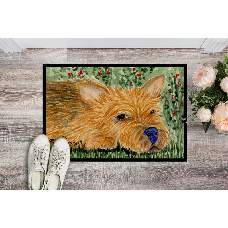 Tapis d'intérieur antidérapant Norwich Terrier, Rectangle 2 pi x 3 pi