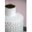 D5.9X7.9 "Vase rond blanc / or