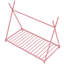 Lit plateforme en métal avec structure triangulaire, rose-1381251626
