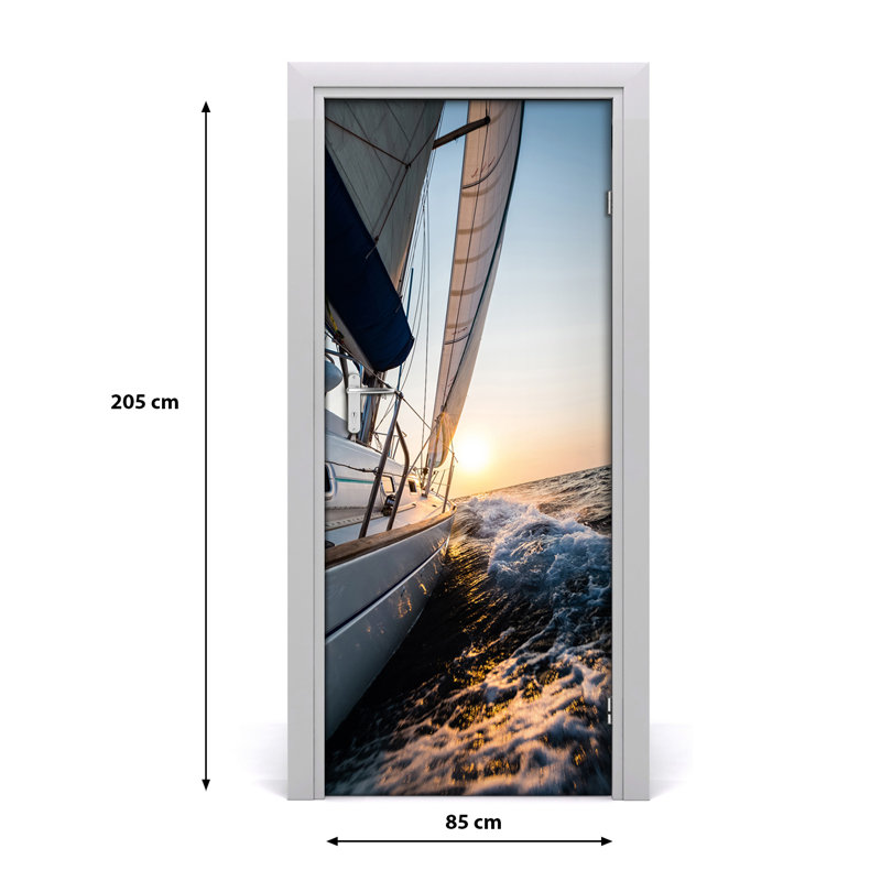 Yacht At Sea Door Decal