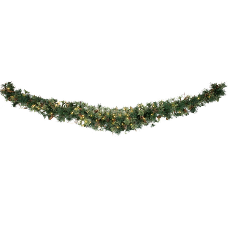 Rustic Country Charm Pre-Lit Pine & Grapevine 6' Christmas Garland