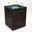 Foyer de table au gaz propane 22 po 22 po, foyer carré en acier de 40000 BTU avec une belle base en osier pour la terrasse extérieure du jardin - Noir