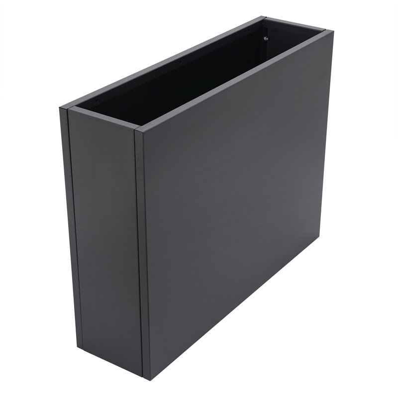 Metal Planter Box, 30" H x 12" W x 12" D, Black