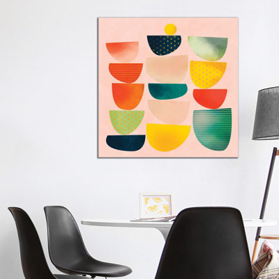 Mid Century Geometric Half Circles by Ana Rut Bré - Gallery-Wrapped Canvas Giclée on Canvas